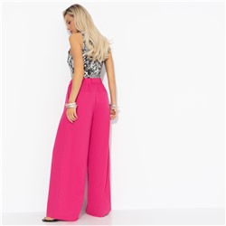 Брюки свободные, Легкость льна (фуксия)