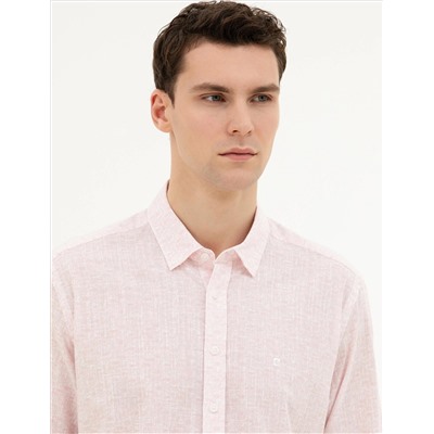 Açık Pembe Regular Fit Uzun Kollu Gömlek