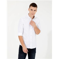 Haki Slim Fit Uzun Kollu Gömlek