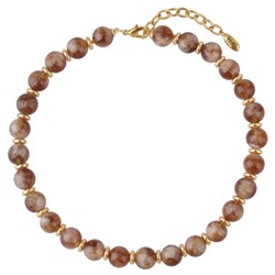 Колье Терра (цитрин 12мм; покрытие золото) 41-46см, Есть комплект