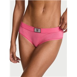 Logo Cotton Shine Patch Velvet Hiphugger Panty