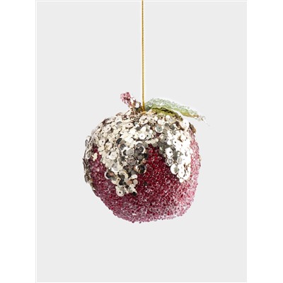 Игрушка елочная, 11 см, пенопласт/пластик, красная, Яблоко, New year