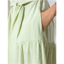 Платье А-силуэта с поясом из легкого хлопкового поплина