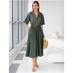 Платье в стиле сафари с отложным воротником