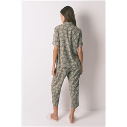 Pijama Capri viscosa flores kaki
