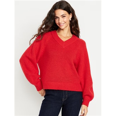 Cozy Cropped V-Neck Sweater