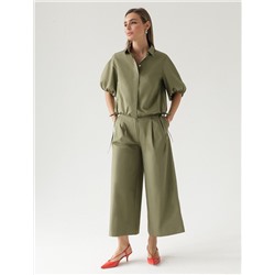 Кюлоты А-силуэта из легкого хлопкового поплина