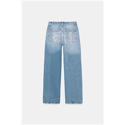 MID-WAIST STRAIGHT JEANS WITH SPARKLES
