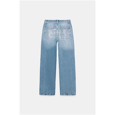 MID-WAIST STRAIGHT JEANS WITH SPARKLES