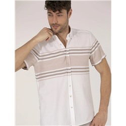 Kahverengi Regular Fit Kısa Kollu Gömlek