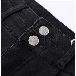 Джинсы слегка расклешенные средней и высокой талии с флисовой подкладкой МО*КО