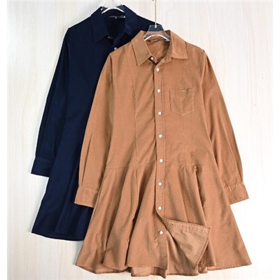 Женское вельветовое хлопковое платье-рубашка РАЛЬ*Ф Л