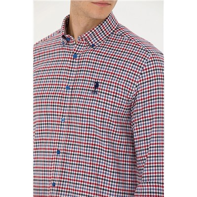 Erkek Saks Uzun Kollu Gömlek