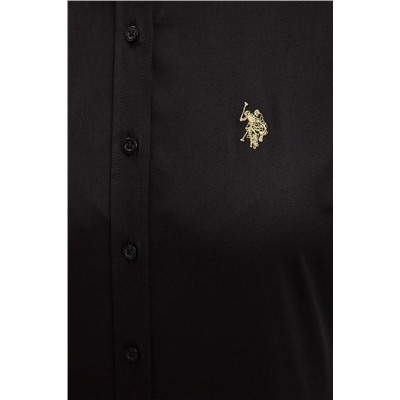 Kadın Siyah Uzun Kollu Basic Gömlek