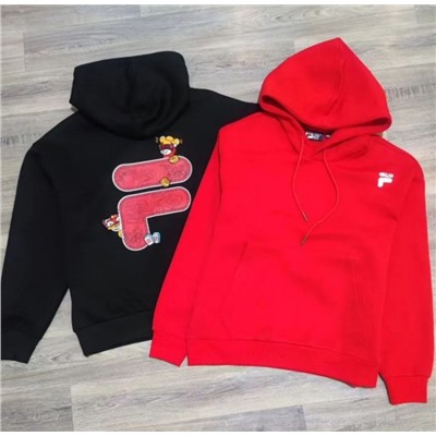 Зимняя толстовка из плотного хлопкового флиса с капюшоном  ФИЛ*А