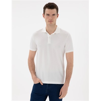 Beyaz Slim Fit Polo Yaka Tişört