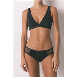 Braga clásica ancha algodón y plumeti negra