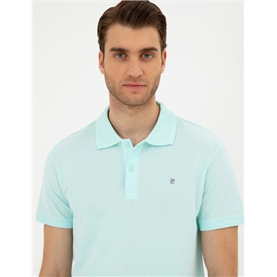 Su Yeşili Slim Fit Basic Tişört