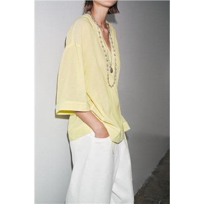 ZW COLLECTION STRIPED KIMONO WITH TIES