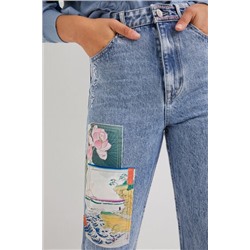 Vaquero Straight cropped japonés