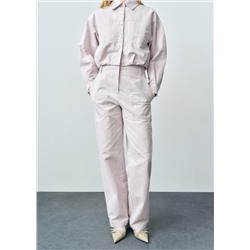 Pantalón wideleg costuras decorativas