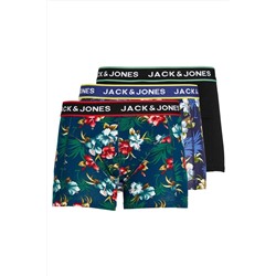 Jack & Jones 3'lü Desenli Düz Boxer Paketi
