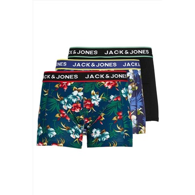 Jack & Jones Erkek 3'lü Karışık Boxer Paketi - Logo