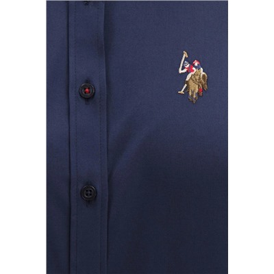 Kadın Lacivert Uzun Kollu Basic Gömlek