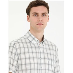 Gri Regular Fit Kısa Kollu Gömlek