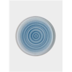 Тарелка закусочная, 21 см, керамика, голубая, Спираль, Azurro