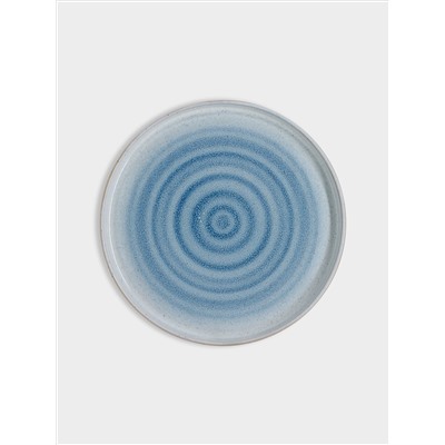 Тарелка закусочная, 21 см, керамика, голубая, Спираль, Azurro