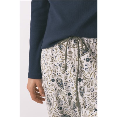 Pantalón largo algodón estampado Paisley