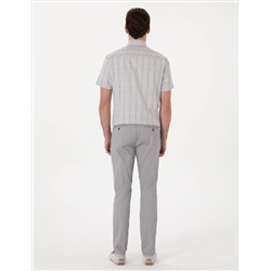Gri Slim Fit Kanvas Pantolon