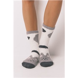 Calcetines largos gato gris