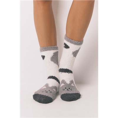 Calcetines largos gato gris