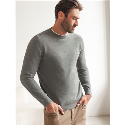 Джемпер фактурной вязки из хлопка с нейлоном