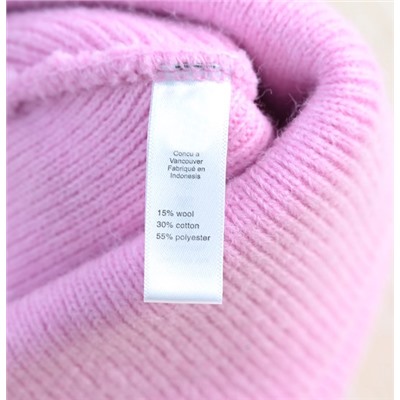 Плотная теплая вязаная шапка из смеси хлопка и шерсти с вышитыми буквами ЛУЛУЛЕМО*Н