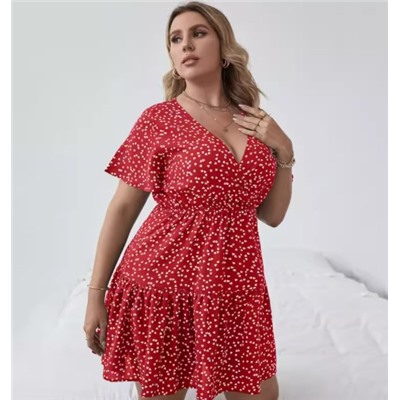 Женское платье с v-образным вырезом