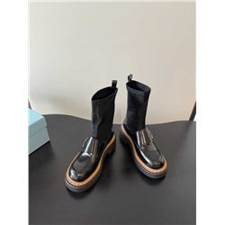 Женские ботинки на толстой подошве с эластичным верхом   ПРАД*А