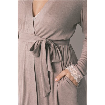 Bata "maternity" cinturón gris