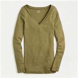Slim perfect long-sleeve V-neck T-shirt Item AH208