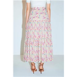 Falda larga de talle alto Rosa