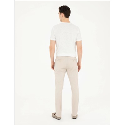 Taş Slim Fit Beli Lastikli İpli Kanvas Pantolon