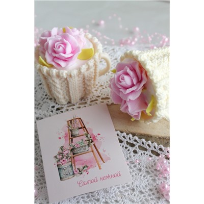 89607 мыло "Чашечка с цветами"