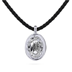 Колье-чокер Грация (кристаллы SW 14х10 белые; покрытие родий) 38-45см, Есть комплект