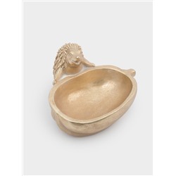 Конфетница, 20х18 см, полирезин, золотистая, Еж с тыквой, Light pumpkin