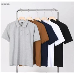 Хлопковая футболка-поло  (4 цвета) БОС*С