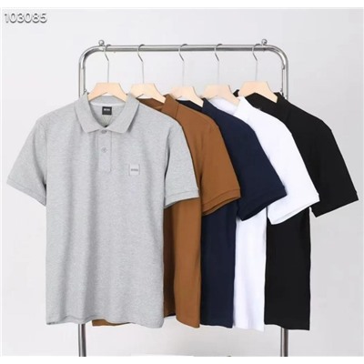 Хлопковая футболка-поло  (4 цвета) БОС*С