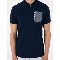 Lacivert Slim Fit Polo Yaka Tişört