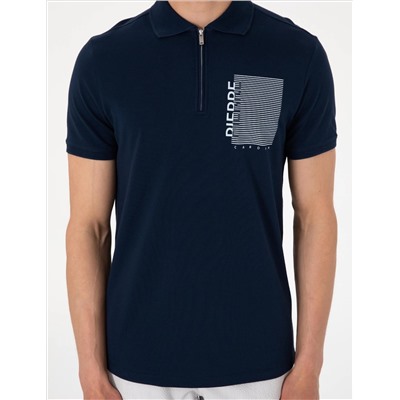 Lacivert Slim Fit Polo Yaka Tişört